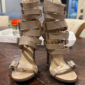 Wild Diva Tan Strappy Heels